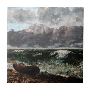 Gustave Courbet - De stormachtige zee / De golf Tegeltje