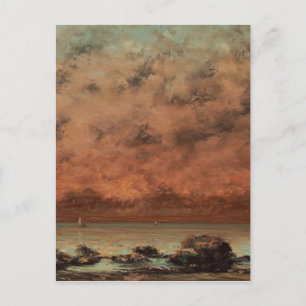 Gustave Courbet - De zwarte rotsen in Trouville Briefkaart