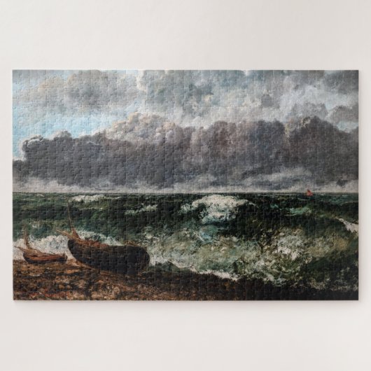 Gustave Courbet - Het stormachtige Zee / De golf Legpuzzel (Horizontaal)