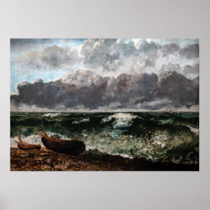 Gustave Courbet - Het stormachtige Zee / De golf Poster