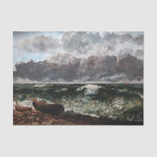 Gustave Courbet - Het stormachtige Zee / De golf Tissuepapier (Voorkant)
