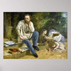 Gustave Courbet - Pierre Proudhon & Kinderen Poster