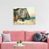 Gustave Courbet | The Cliffs of Etretat, the Port Canvas Afdruk (Insitu (Woonkamer))