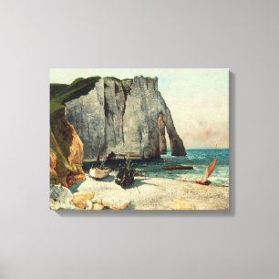 Gustave Courbet The Cliffs of Etretat, the Port Canvas Afdruk