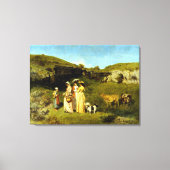 Gustave Courbet Young Dames in het dorp Canvas Afdruk (Voorkant)