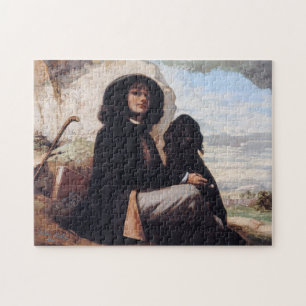 Gustave Courbet - Zelfportret met een zwarte hond Legpuzzel