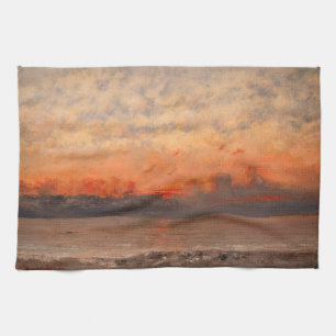 Gustave Courbet - Zonsondergang Theedoek