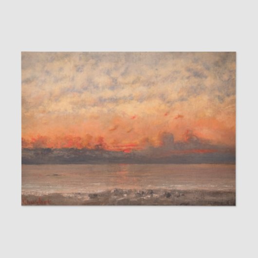 Gustave Courbet - Zonsondergang Tissuepapier (Voorkant)