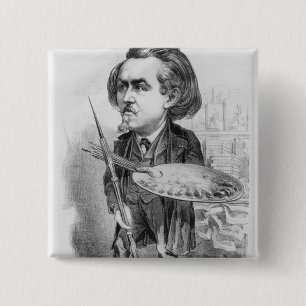 Gustave Dore (1832-83), karikatuur van Le Boulev Vierkante Button 5,1 Cm