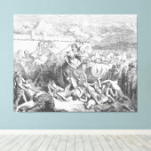 Gustave Doré - David Attacks the Ammonites Canvas Afdruk (Insitu (Houten vloer))