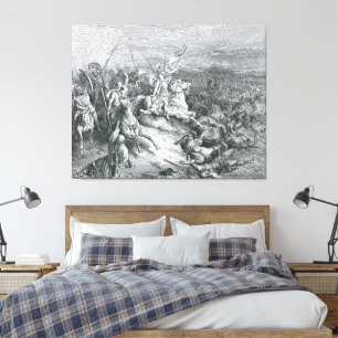 Gustave Doré - De engel wordt gezonden om Israël t Canvas Afdruk
