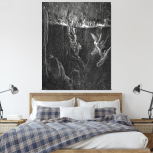 Gustave Doré - De Muur Van Vlammen Canvas Afdruk