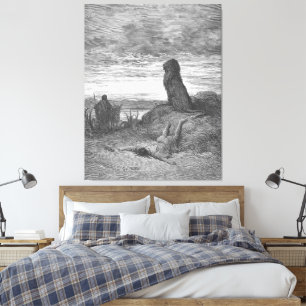 Gustave Doré - De ongehoorzame profeet wordt gedoo Canvas Afdruk