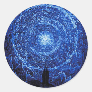 Gustave Dore De Witte Roos (blauw) Stickers