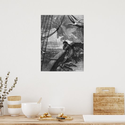 Gustave Dore Engraving Rime of the Ancient Mariner Poster (Keuken)