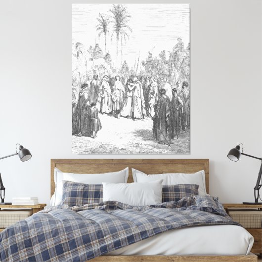 Gustave Doré - Jacob and Esau Meet Canvas Afdruk (Insitu (Slaapkamer))