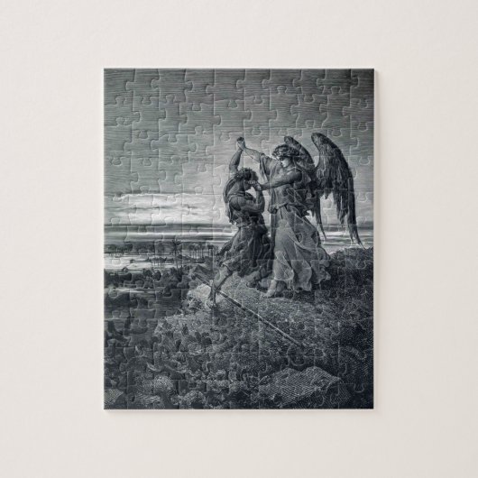 Gustave Dore: Jacob Wrestling met de Angel Legpuzzel (Verticaal)