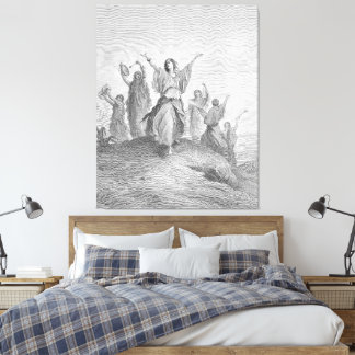 Gustave Doré - Jephthah’s Daughter Comes to Meet H Canvas Afdruk