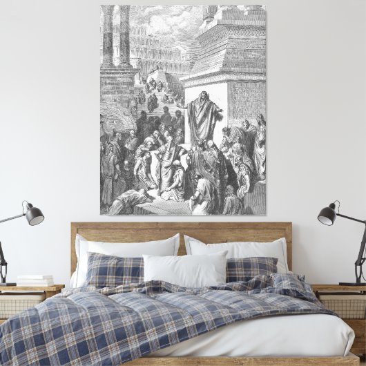 Gustave Doré - Jonah Preaches to the Ninevites Canvas Afdruk (Insitu (Slaapkamer))