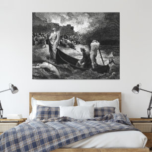 Gustave Doré - Ontscheping voor de stad Canvas Afdruk
