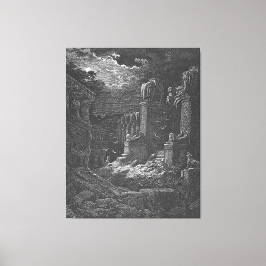 Gustave Doré - Rev 18 Babylon Has Fallen Canvas Afdruk (Voorkant)
