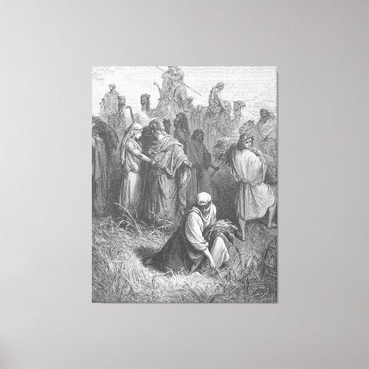 Gustave Doré - Ruth and Boaz Canvas Afdruk (Voorkant)