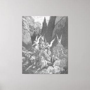 Gustave Doré - Zacharia's visioen van vier strijdw Canvas Afdruk