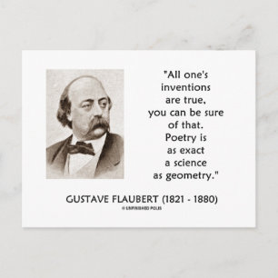 Gustave Flaubert vindt ware poëziewetenschap uit Briefkaart