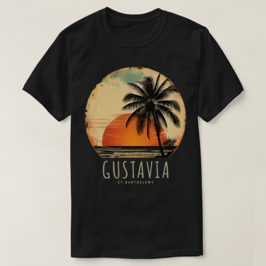 Gustavia St Barthelemy St Barts Strand Palm Trees  T-shirt (Design voorkant)