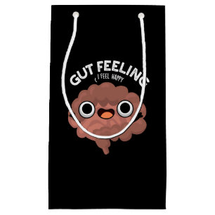 Gut Feeling Funny Anatomine Intestine Pun Dark BG Klein Cadeauzakje
