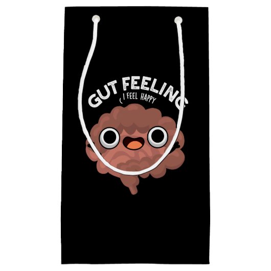 Gut Feeling Funny Anatomine Intestine Pun Dark BG Klein Cadeauzakje (Voorkant)