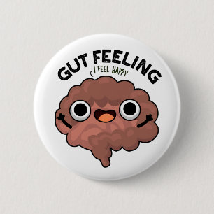 Gut Feeling Funny Anatomine Intestine Pun Ronde Button 5,7 Cm