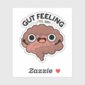 Gut Feeling Funny Anatomine Intestine Pun Sticker (Vel)