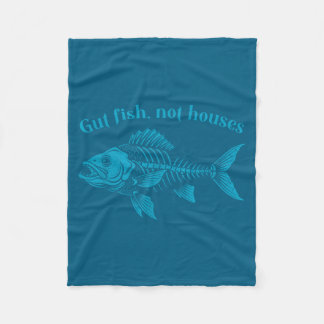 Gut Fish Not Houses, Coastal Conservation Ocean Lo Fleece Deken