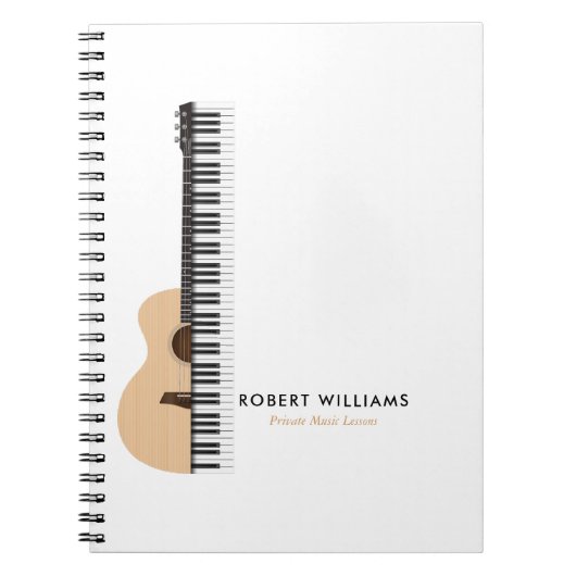 Gutar Piano illustratie Muziekleraar Notitieboek (Voorkant)