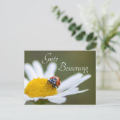 Gute Besserung mit Glücks-Marienkäfer Briefkaart (Staand voorkant)