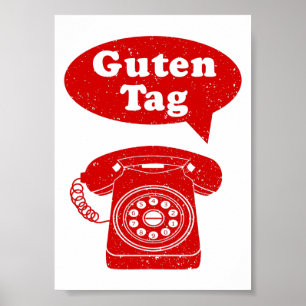 Guten label German Retro Telefoon Poster