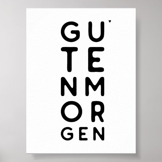 Guten Morgen - minimalistic typography poster (Devant)