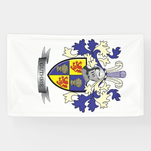 Guthrie Family Crest Coat of Arms Spandoek (Horizontaal)