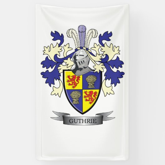 Guthrie Family Crest Coat of Arms Spandoek (Verticaal)