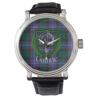 Guthrie Scottish Clan Tartan & Crest Horloge