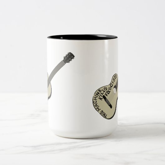 Guthrie's gitaar "Deze machine doodt fascisten" Tweekleurige Koffiemok (Center)