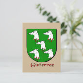 Gutierrez Family Heraldic Shield Briefkaart (Staand voorkant)