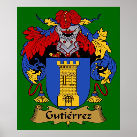 Gutierrez wapen heraldische print (Voorkant)