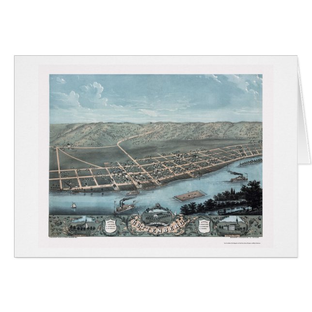 Guttenburg, IA Panoramic Map - 1869 (Voorkant Horizontaal)