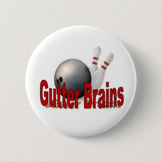 Gutter Brains Bowling Pin Ronde Button 5,7 Cm (Voorkant)