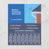 Gutter Cleaning Blue Tear Off Strips Flyer (Voorkant)