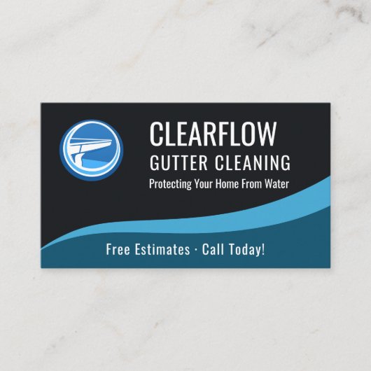 Gutter Cleaning Service QR Code Professional  Visitekaartje (Voorkant)