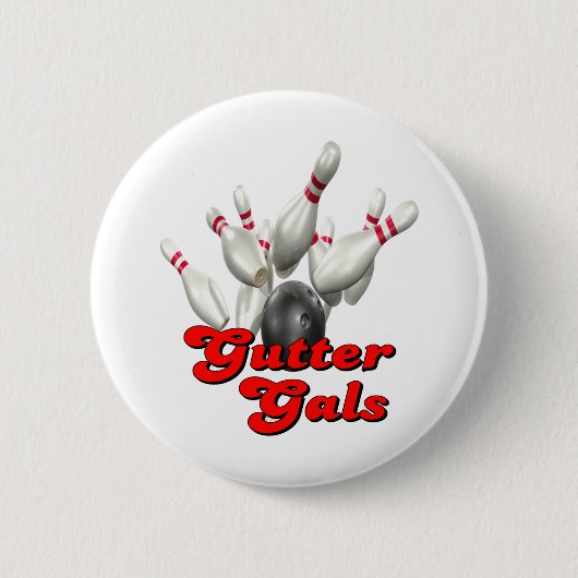 Gutter Gals Bowling Ronde Button 5,7 Cm (Voorkant)