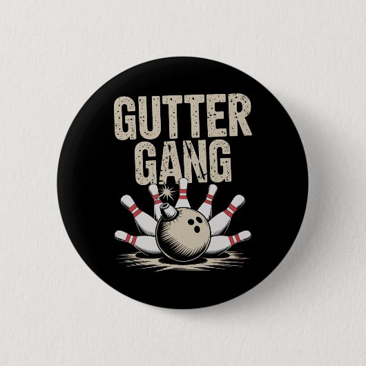 Gutter Gang Bowling 1  Ronde Button 5,7 Cm (Voorkant)